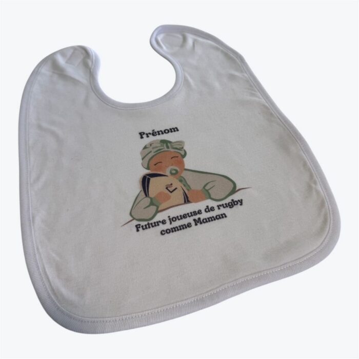 Bavoir personnalisable bébé terre de rugby – Image 6