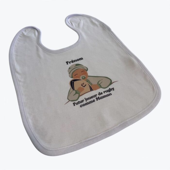Bavoir personnalisable bébé terre de rugby – Image 2